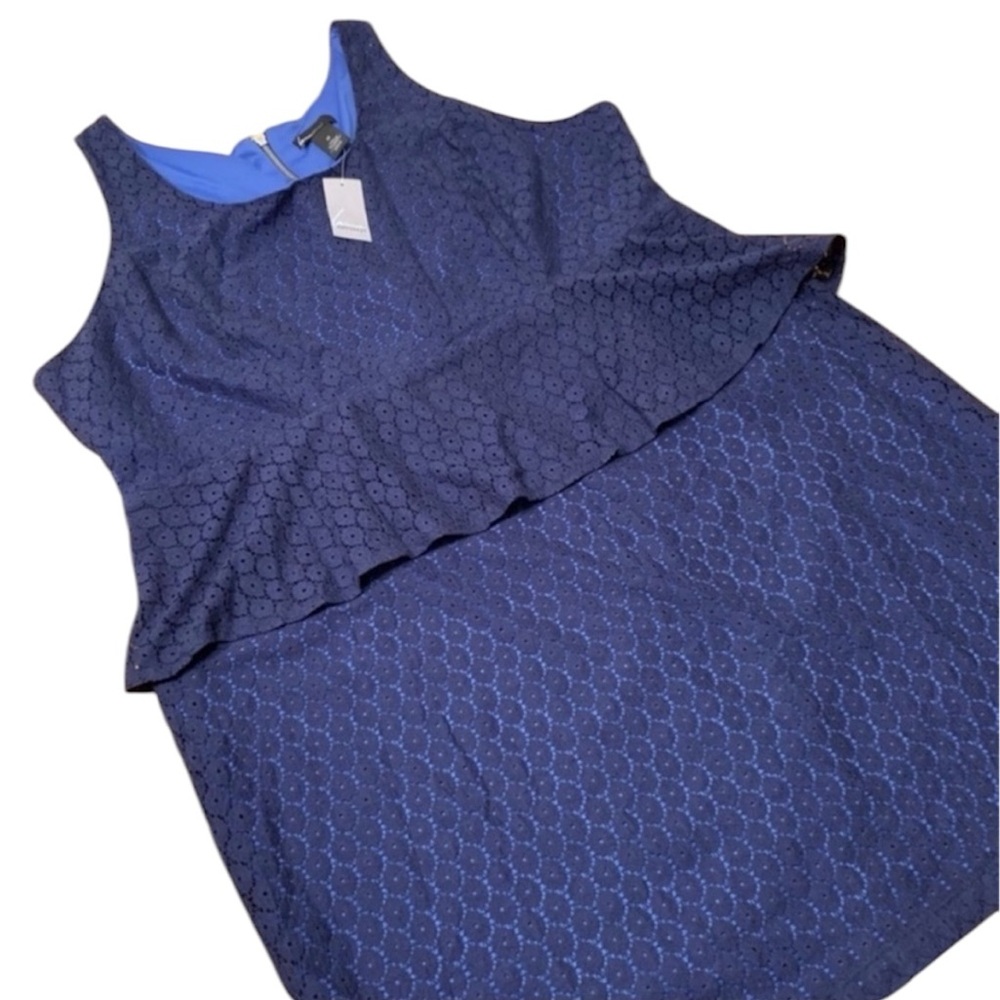 Lane Bryant - 22 - Navy blue sleeveless peplum dress NWT